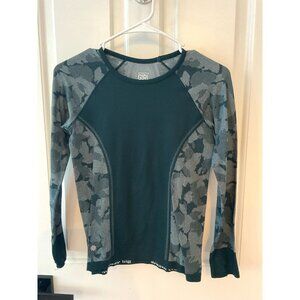 Athleta Girl Camo Long Sleeve Top L Green
